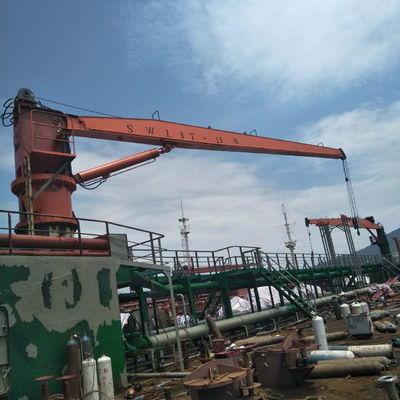 0 ~ 80 Ton Hydraulic Stiff Boom Marine Deck Crane พร้อม BV 360 ° Slewing