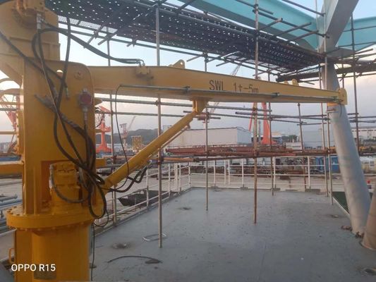 0 ~ 80 Ton Hydraulic Stiff Boom Marine Deck Crane พร้อม BV 360 ° Slewing