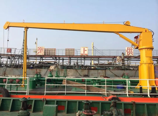 0 ~ 80 Ton Hydraulic Stiff Boom Marine Deck Crane พร้อม BV 360 ° Slewing