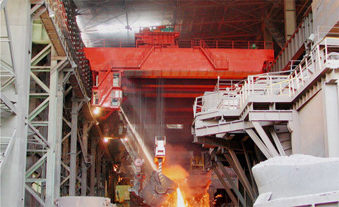 Heavy Duty 74 / 20t Double Girder Overhead Foundry Crane สำหรับการผลิตเหล็ก