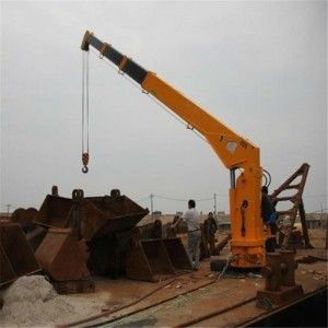 เรือบรรทุกสินค้าไฮดรอลิค Telescopic Boom Marine Crane Boat Deck Crane 0.5 ~ 20 Ton