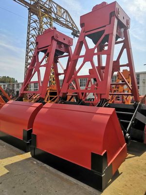 Q235B Steel Four Rope Mechanical Grab Bucket For Crane 0.5-10 m³ Volume