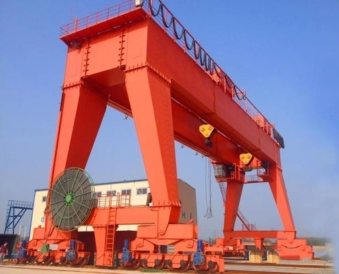 100t MG Type Double Girder A Frame Gantry Crane พร้อมรอกไฟฟ้า 7.5m ~ 35m Span