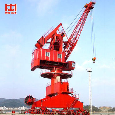 40 ตัน - 60 ตัน Lattice Boom Harbour Portal Jib Crane Cabin Control
